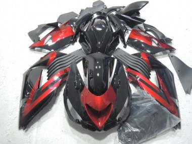 Schwarz Rot 06-11 ZX14R ZZR1400 Motorrad Verkleidung